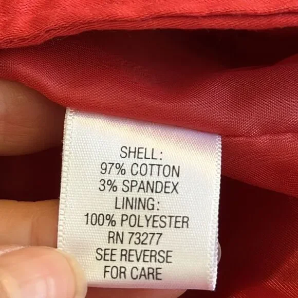 Elle red ruffle & zip front all weather‎ or rain cotton/spandex short coat - Picture 10 of 11